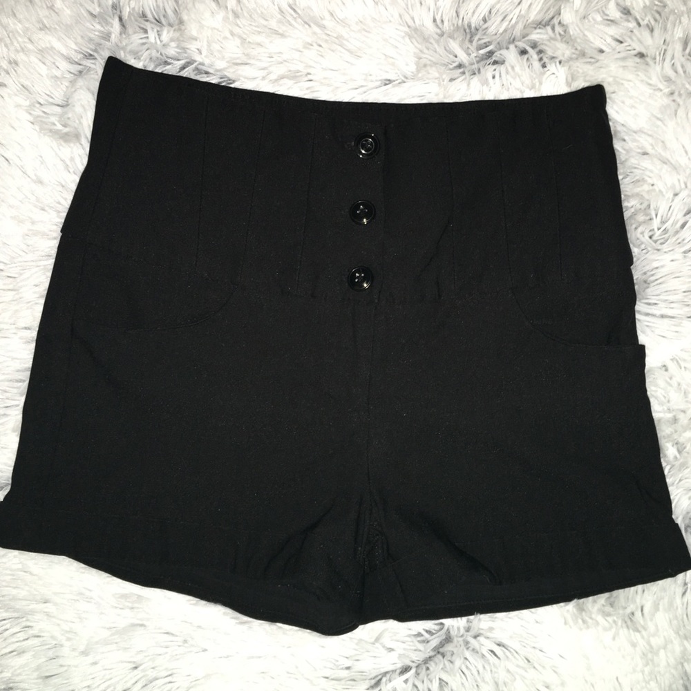 High Waisted Classic Black Shorts